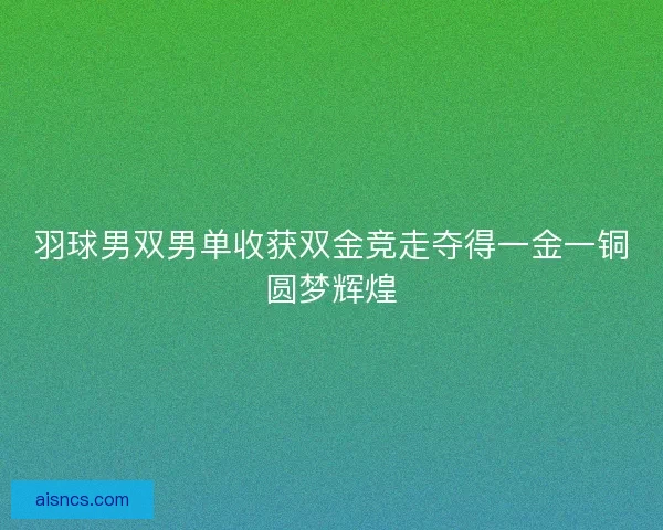 羽球男双男单收获双金竞走夺得一金一铜圆梦辉煌