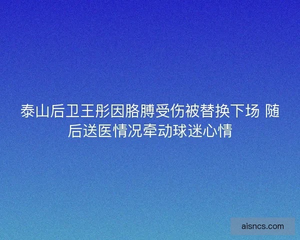 泰山后卫王彤因胳膊受伤被替换下场 随后送医情况牵动球迷心情