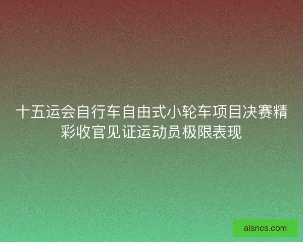 十五运会自行车自由式小轮车项目决赛精彩收官见证运动员极限表现