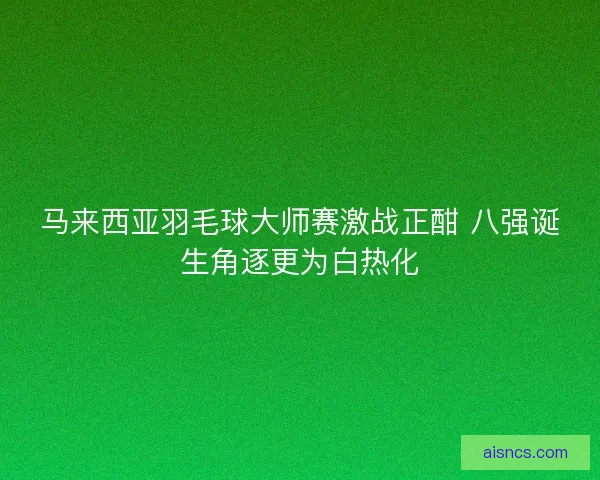 马来西亚羽毛球大师赛激战正酣 八强诞生角逐更为白热化